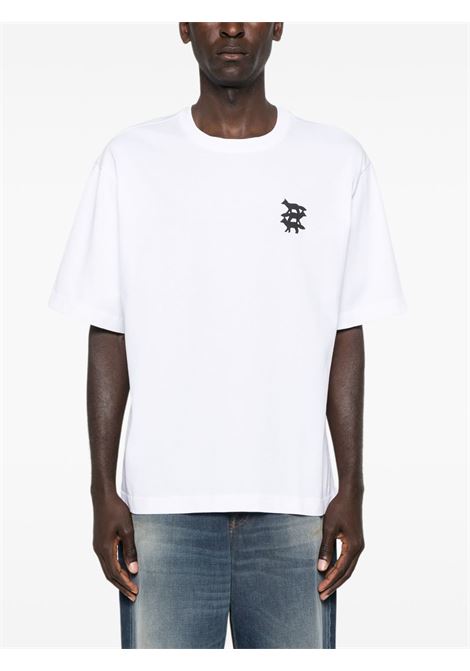 t-shirt stint fox uomo bianca MAISON KITSUNÉ | PM00103KJ0119P100